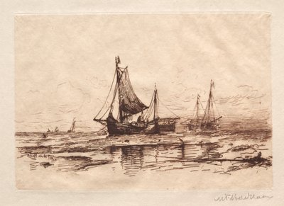Fishing Boats on the Beach at Scheveningen by Maurits Frederik Hendrik De Haas