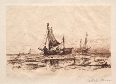 Fishing Boats on the Beach at Scheveningen by Maurits Frederik Hendrik De Haas