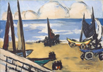 Boats on the Beach by Max Beckmann