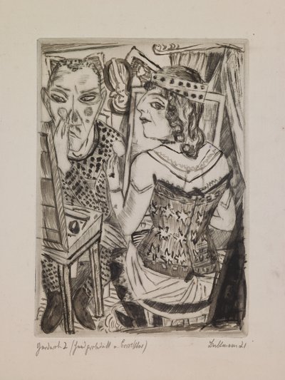 Dressing Room, plate 2 from the portfolio "The Annual Fair" by Max Beckmann
