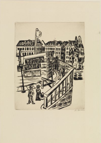 Wooden Bridge (Suburban Street) by Max Beckmann