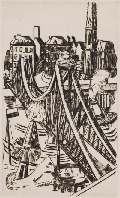 Large Bridge (Eiserner Steg in Frankfurt am Main) by Max Beckmann
