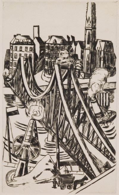 Large Bridge ("Eiserner Steg" in Frankfurt am Main) by Max Beckmann