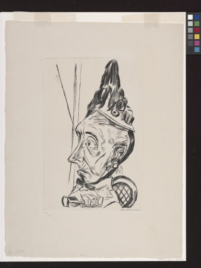 Old Woman with Bonnet by Max Beckmann