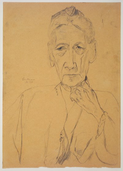 Portrait of Mrs. Tube in half figure, en face by Max Beckmann