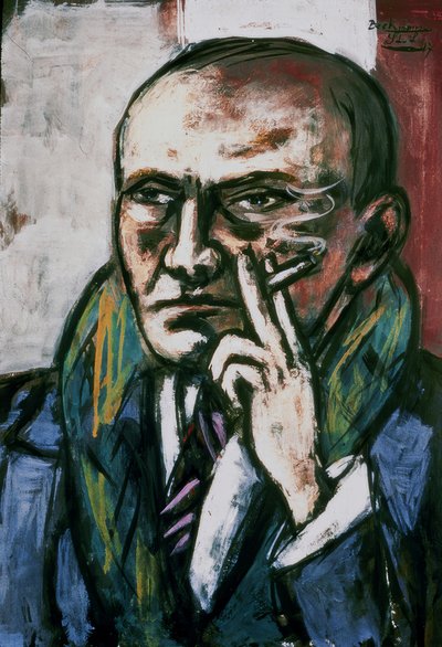 Self-Portrait with Cigarette by Max Beckmann