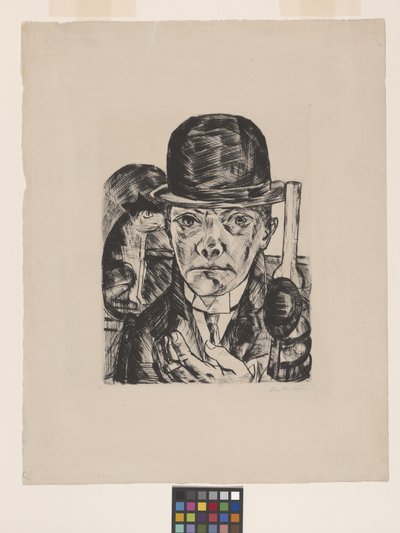 Self-Portrait in Bowler Hat by Max Beckmann
