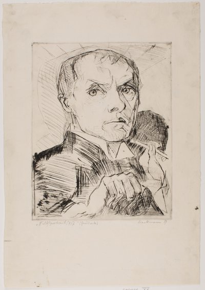 Self-Portrait with Stylus, Plate 19 from "Faces" by Max Beckmann