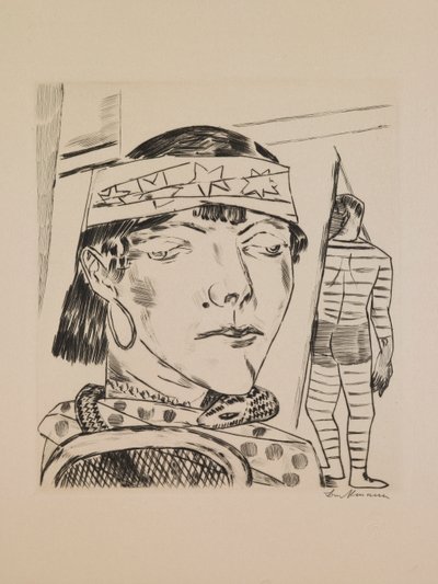 Snake Lady (Annual Fair, plate 10) by Max Beckmann