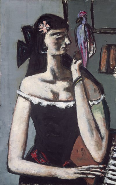 Woman with a Parrot by Max Beckmann