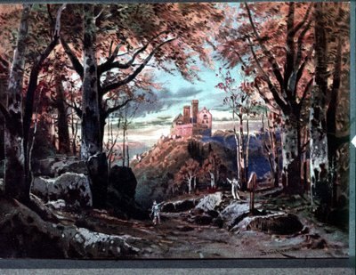Decor for Tannhauser, Opera by Richard Wagner. Scenography of Bruckner by Max Bruckner
