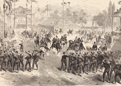 Parade of German Troops Returning from the Franco-Prussian War, Dresden by Max Henze-Dassau