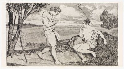 Apollo and Daphne I (Rescues of Ovidian Victims, Opus II, Plate 10) by Max Klinger