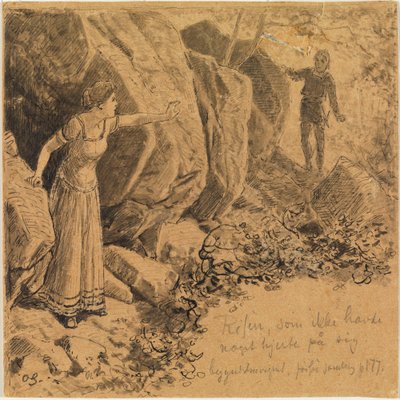 Narcissus and Echo I. by Max Klinger