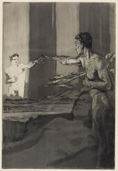 Philosopher (On Death, Second Part, Opus XI, Plate 4) by Max Klinger
