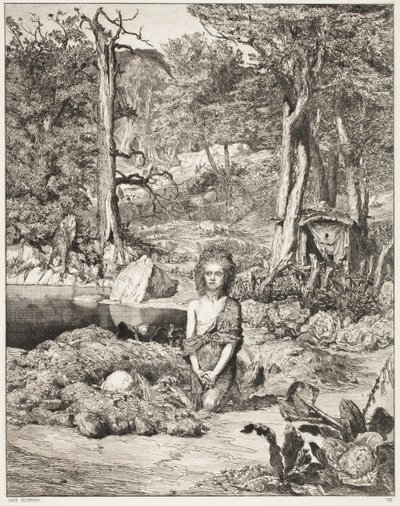 Simplicius at the Grave of the Hermit by Max Klinger