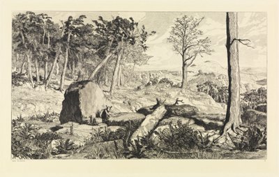Simplicius in the Forest Wilderness (Intermezzi, Opus IV, Plate 10) by Max Klinger