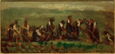 Worker in the Beet Field - Composition Study by Max Liebermann