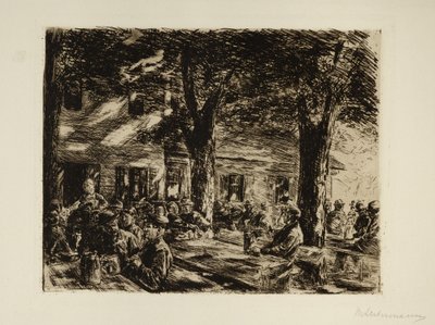 Beer Garden in Brannenburg near Rosenheim by Max Liebermann