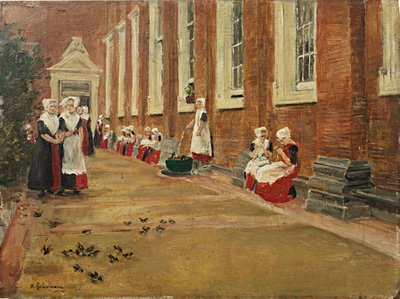Study for Free Time in the Amsterdam Orphanage - Eberle 1876 28 by Max Liebermann