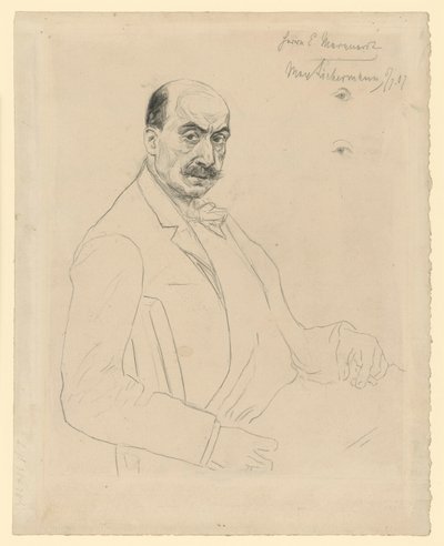 Self-Portrait (Intermediate Study During Work on the Etching Schiefler 60) by Max Liebermann