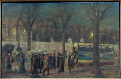 Street Scene at Brandenburg Gate (Evening at Brandenburg...) by Max Liebermann