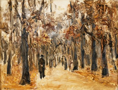 Zoological Gardens in Autumn with Figures Walking by Max Liebermann