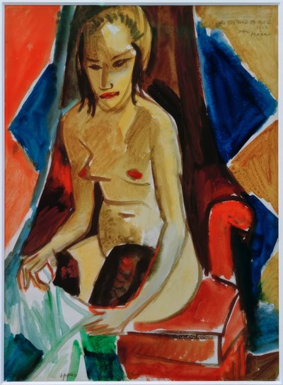 Nude with Dark Stockings by Max Pechstein