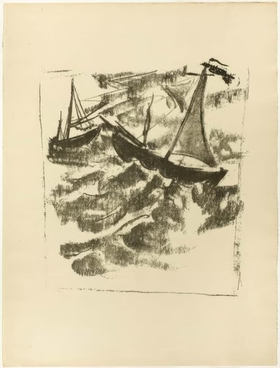Boats in the Storm, from The Samland Ode by Max Pechstein