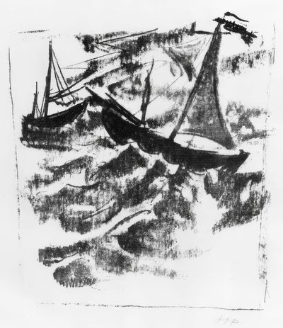 Boats in the Storm by Max Pechstein