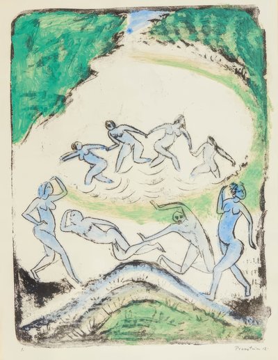 The Dance (Dancing and Bathing at the Forest Pond) by Max Pechstein