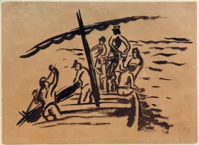 Fishermen in the Boat by Max Pechstein