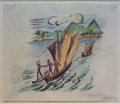 Travel Pictures Italy - South Seas (Sailboats on Palau) by Max Pechstein