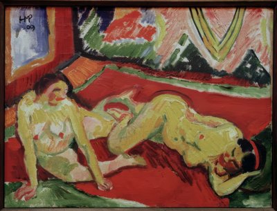 Two Female Nudes in the Room by Max Pechstein