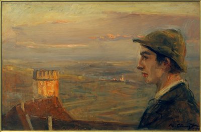 Buwi Griesinger with a View Over Neukastel by Max Slevogt