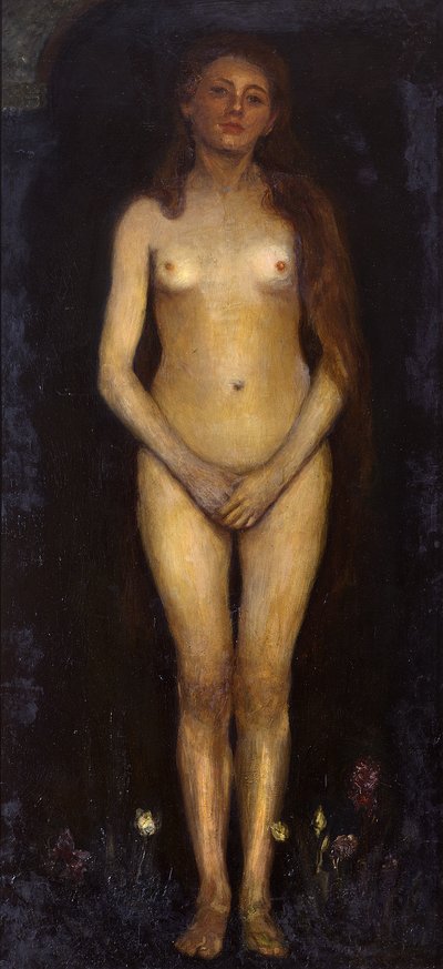Woman. Left panel of the diptych "Human Couple (Homo Sapiens)" by Max Slevogt