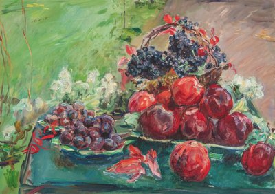 Still Life with Apples, Grapes, and Plums by Max Slevogt