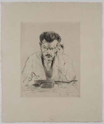 Self-Portrait with Cigar, Etching by Max Slevogt