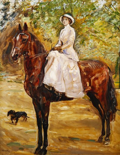 Woman in White Riding a Horse by Max Slevogt
