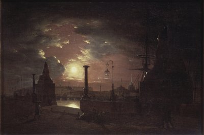 Autumn Night in St. Petersburg by Maxim Nikiphorovich Vorobyev