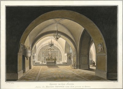 Interior of the Church of the Holy Sepulchre at the Site of Golgotha by Maxim Nikiphorovich Vorobyev