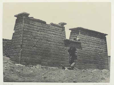 Hemi-Speos of Seboua, Pylons; Nubia, plate 98 from the album "Egypt, Nubia, Palestine and Syria" (1852) by Maxime Du Camp