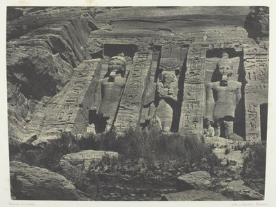 Ibsamboul, Southern Part of the Hathor Temple; Nubia, plate 110 from the album "Egypt, Nubia, Palestine and Syria" (1852) by Maxime Du Camp