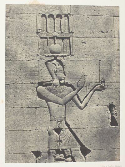 Kalabscheh, Sculptures of the Rear Facade of the Temple; Nubia, plate 91 from the album "Egypt, Nubia, Palestine and Syria" (1852) by Maxime Du Camp