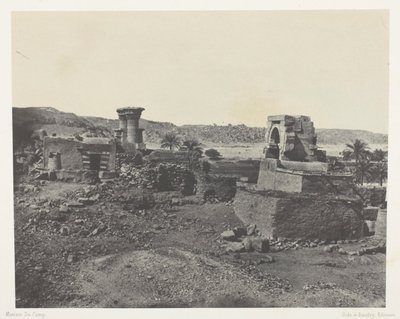 Village and Temple of the Island of Beghé, West of Philae; Nubia, plate 81 from the album "Egypt, Nubia, Palestine and Syria" (1852) by Maxime Du Camp
