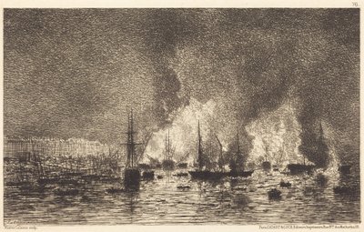 Fire in the Port of Bordeaux by Maxime Lalanne