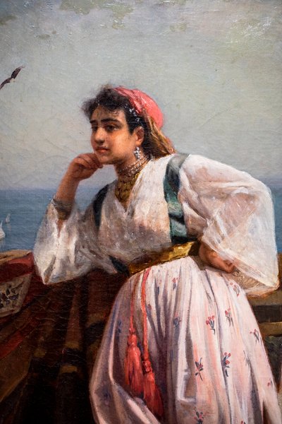 Young Oriental Woman on a Terrace in Algiers by Maxime Noire