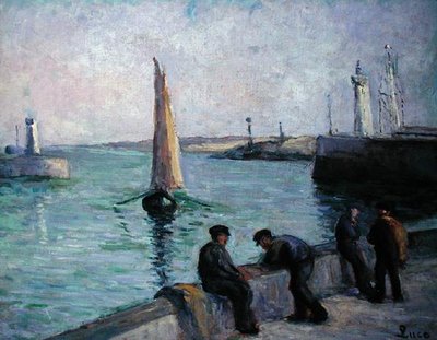 Fishermen in a Port, c.1920 by Maximilien Luce