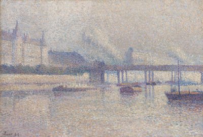 The Banks of the Seine River in Paris by Maximilien Luce