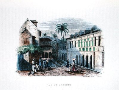 Rue de Cayenne, French Guyana, illustration from 